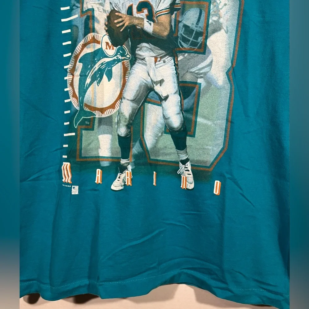Vintage 1996 Dan Marino Miami Dolphins Single Stitch T Shirt Men’s 2XL USA - Picture 9 of 16